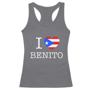 I Love Benito Puerto Rico Flag Heart Racerback Tank Top Boricua Music Fan Game Day Everyday TS02 Charcoal Print Your Wear
