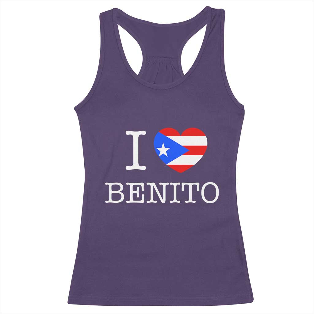 I Love Benito Puerto Rico Flag Heart Racerback Tank Top Boricua Music Fan Game Day Everyday TS02 Purple Print Your Wear