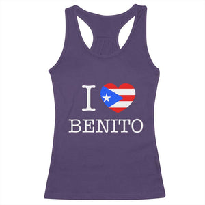 I Love Benito Puerto Rico Flag Heart Racerback Tank Top Boricua Music Fan Game Day Everyday TS02 Purple Print Your Wear
