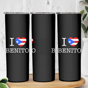 I Love Benito Puerto Rico Flag Heart Skinny Tumbler Boricua Music Fan Game Day Everyday TS02 Print Your Wear