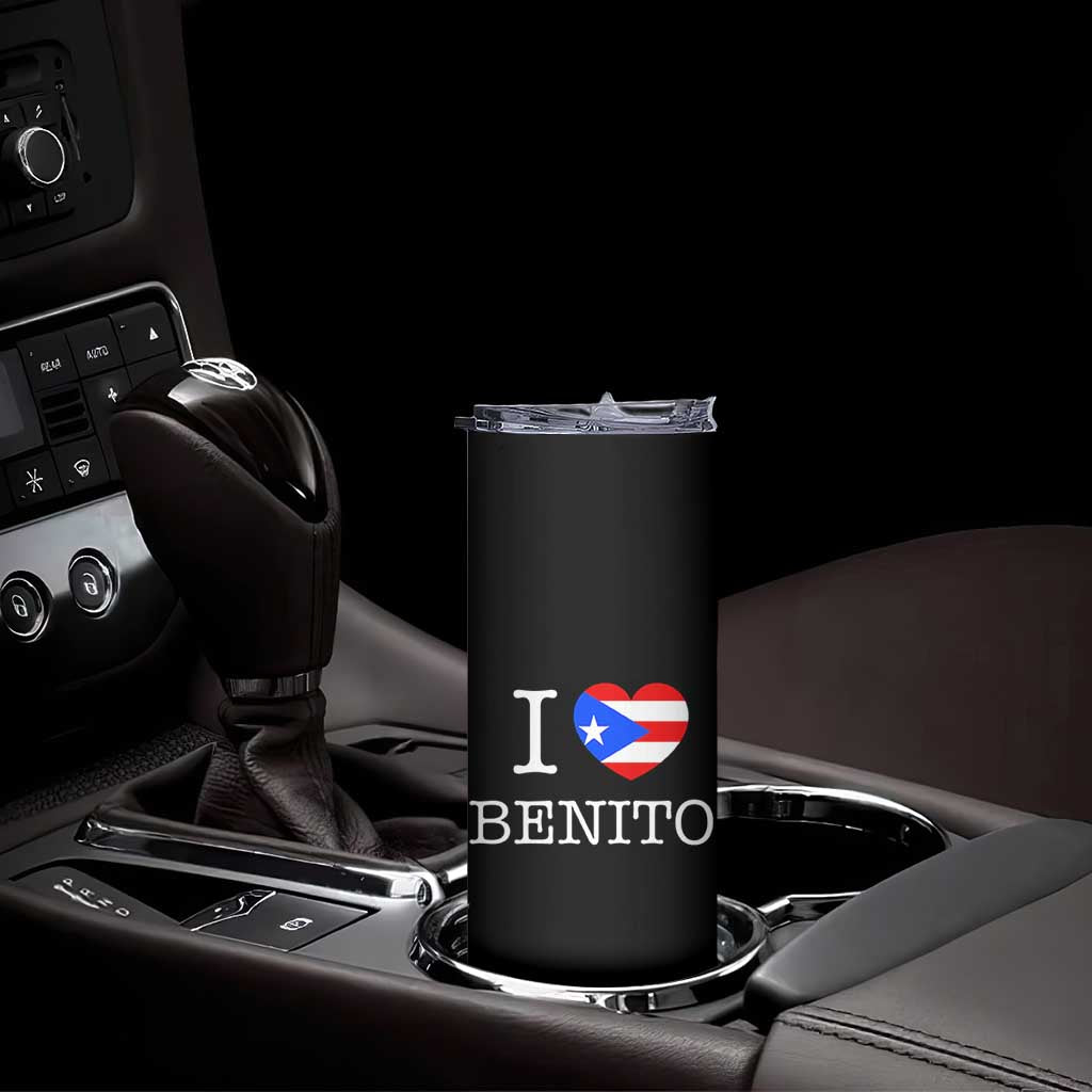 I Love Benito Puerto Rico Flag Heart Skinny Tumbler Boricua Music Fan Game Day Everyday TS02 Print Your Wear