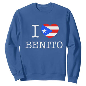 I Love Benito Puerto Rico Flag Heart Sweatshirt Boricua Music Fan Game Day Everyday TS02 Royal Blue Print Your Wear