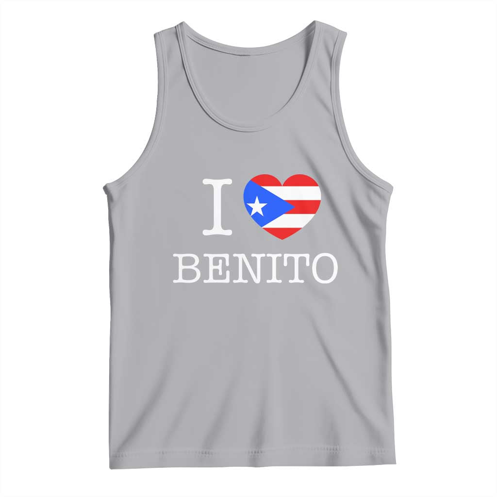 I Love Benito Puerto Rico Flag Heart Tank Top Boricua Music Fan Game Day Everyday TS02 Athletic Heather Print Your Wear
