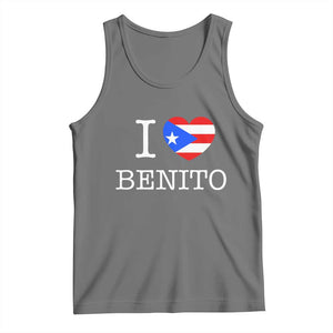 I Love Benito Puerto Rico Flag Heart Tank Top Boricua Music Fan Game Day Everyday TS02 Black Heather Print Your Wear