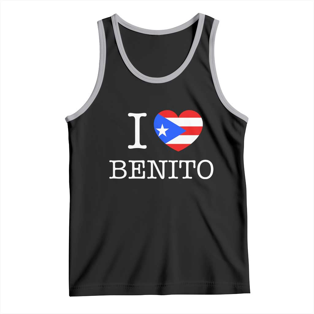 I Love Benito Puerto Rico Flag Heart Tank Top Boricua Music Fan Game Day Everyday TS02 Black Athletic Heather Print Your Wear