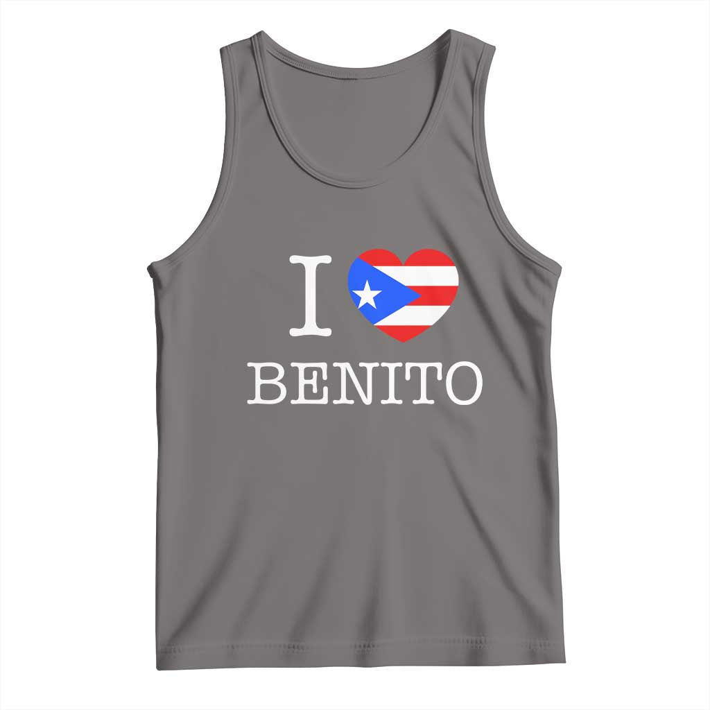 I Love Benito Puerto Rico Flag Heart Tank Top Boricua Music Fan Game Day Everyday TS02 Deep Heather Print Your Wear