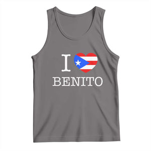 I Love Benito Puerto Rico Flag Heart Tank Top Boricua Music Fan Game Day Everyday TS02 Deep Heather Print Your Wear