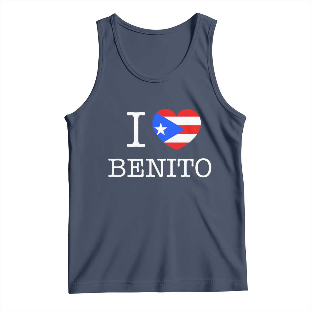I Love Benito Puerto Rico Flag Heart Tank Top Boricua Music Fan Game Day Everyday TS02 Navy Print Your Wear