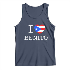 I Love Benito Puerto Rico Flag Heart Tank Top Boricua Music Fan Game Day Everyday TS02 Navy Print Your Wear