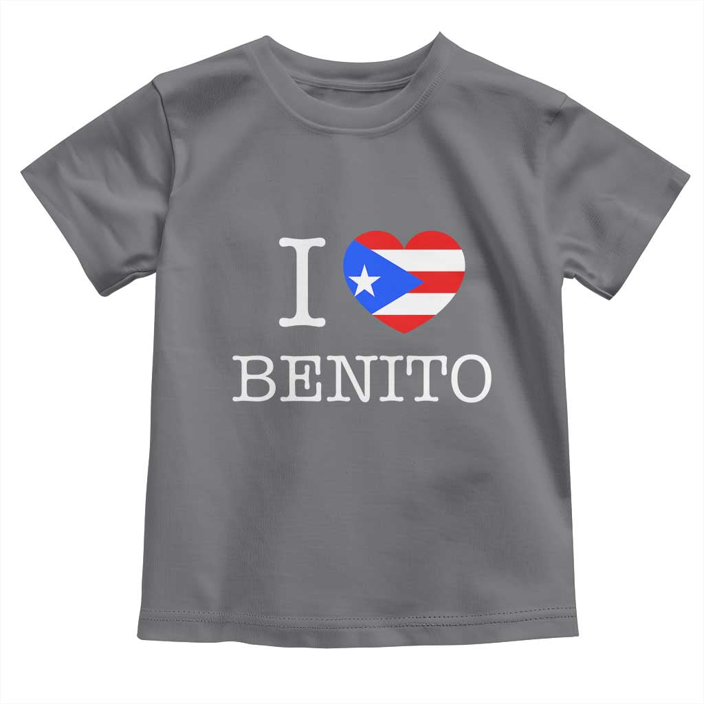 I Love Benito Puerto Rico Flag Heart Toddler T Shirt Boricua Music Fan Game Day Everyday TS02 Charcoal Print Your Wear