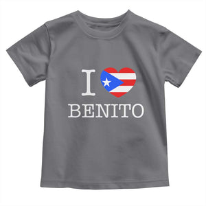 I Love Benito Puerto Rico Flag Heart Toddler T Shirt Boricua Music Fan Game Day Everyday TS02 Charcoal Print Your Wear