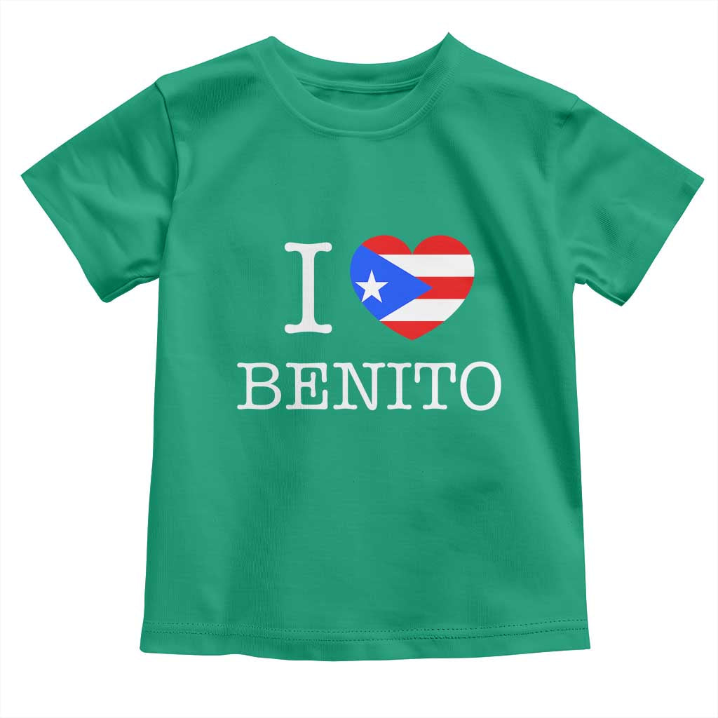I Love Benito Puerto Rico Flag Heart Toddler T Shirt Boricua Music Fan Game Day Everyday TS02 Irish Green Print Your Wear