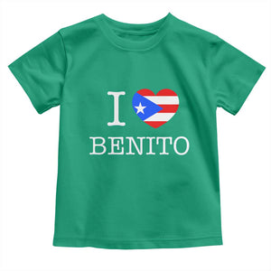 I Love Benito Puerto Rico Flag Heart Toddler T Shirt Boricua Music Fan Game Day Everyday TS02 Irish Green Print Your Wear