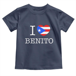 I Love Benito Puerto Rico Flag Heart Toddler T Shirt Boricua Music Fan Game Day Everyday TS02 Navy Print Your Wear