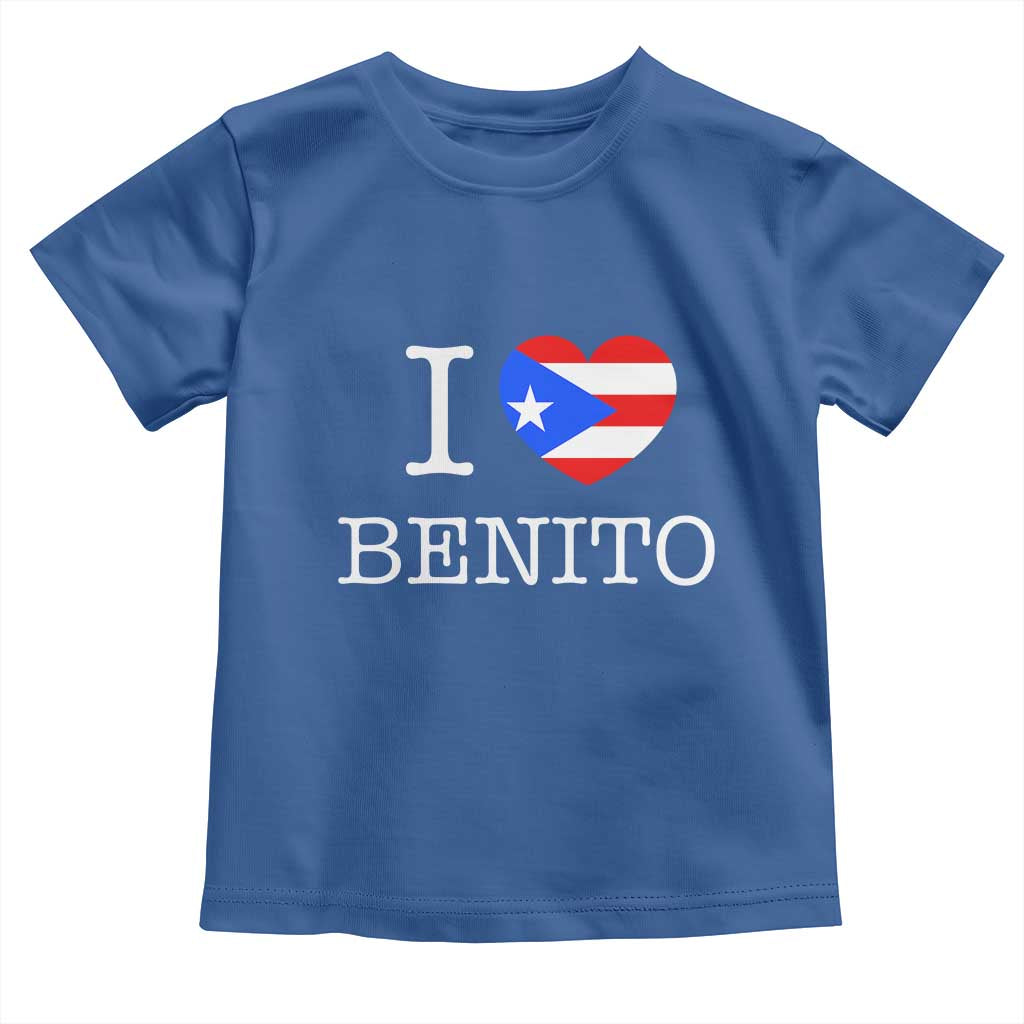 I Love Benito Puerto Rico Flag Heart Toddler T Shirt Boricua Music Fan Game Day Everyday TS02 Royal Blue Print Your Wear