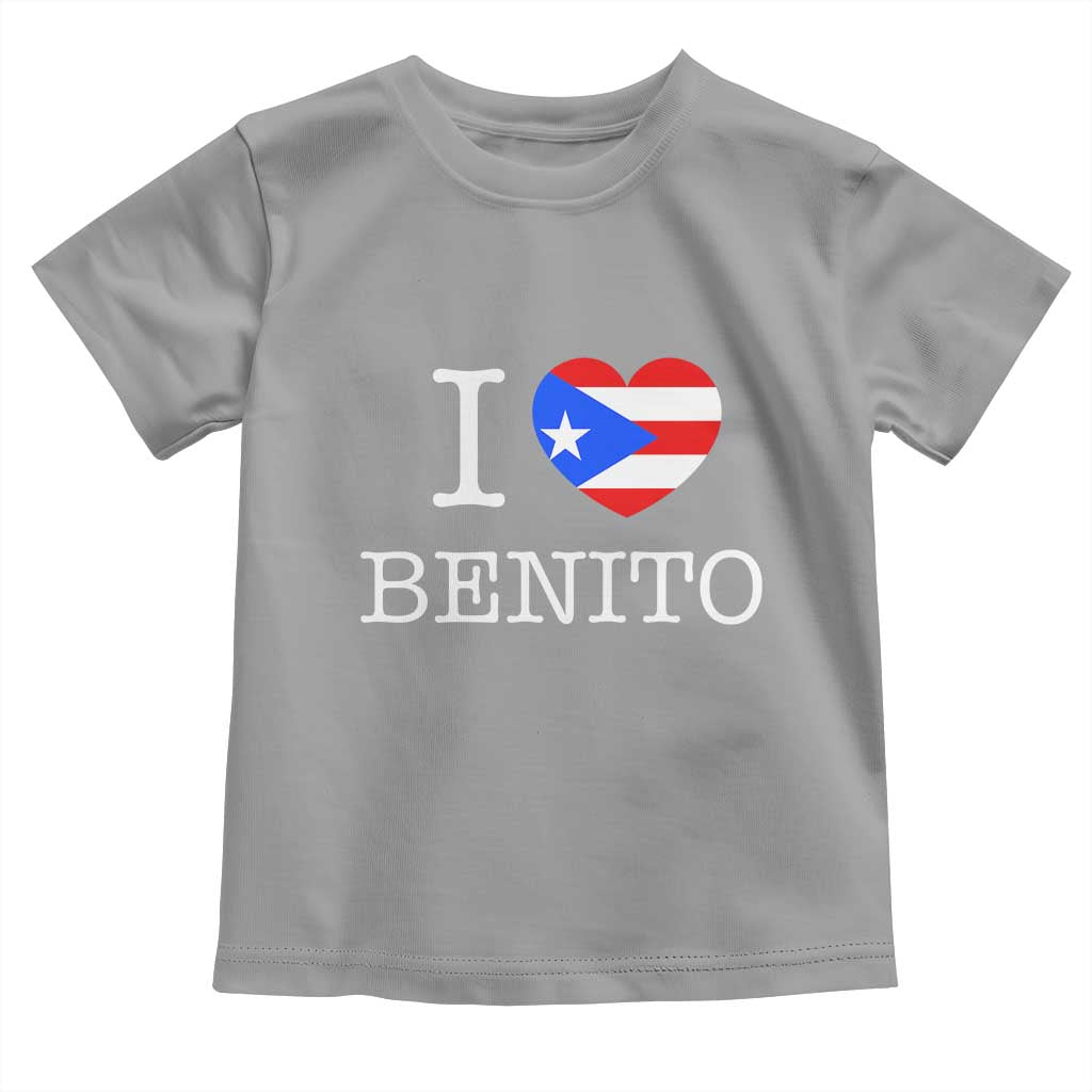 I Love Benito Puerto Rico Flag Heart Toddler T Shirt Boricua Music Fan Game Day Everyday TS02 Sport Gray Print Your Wear