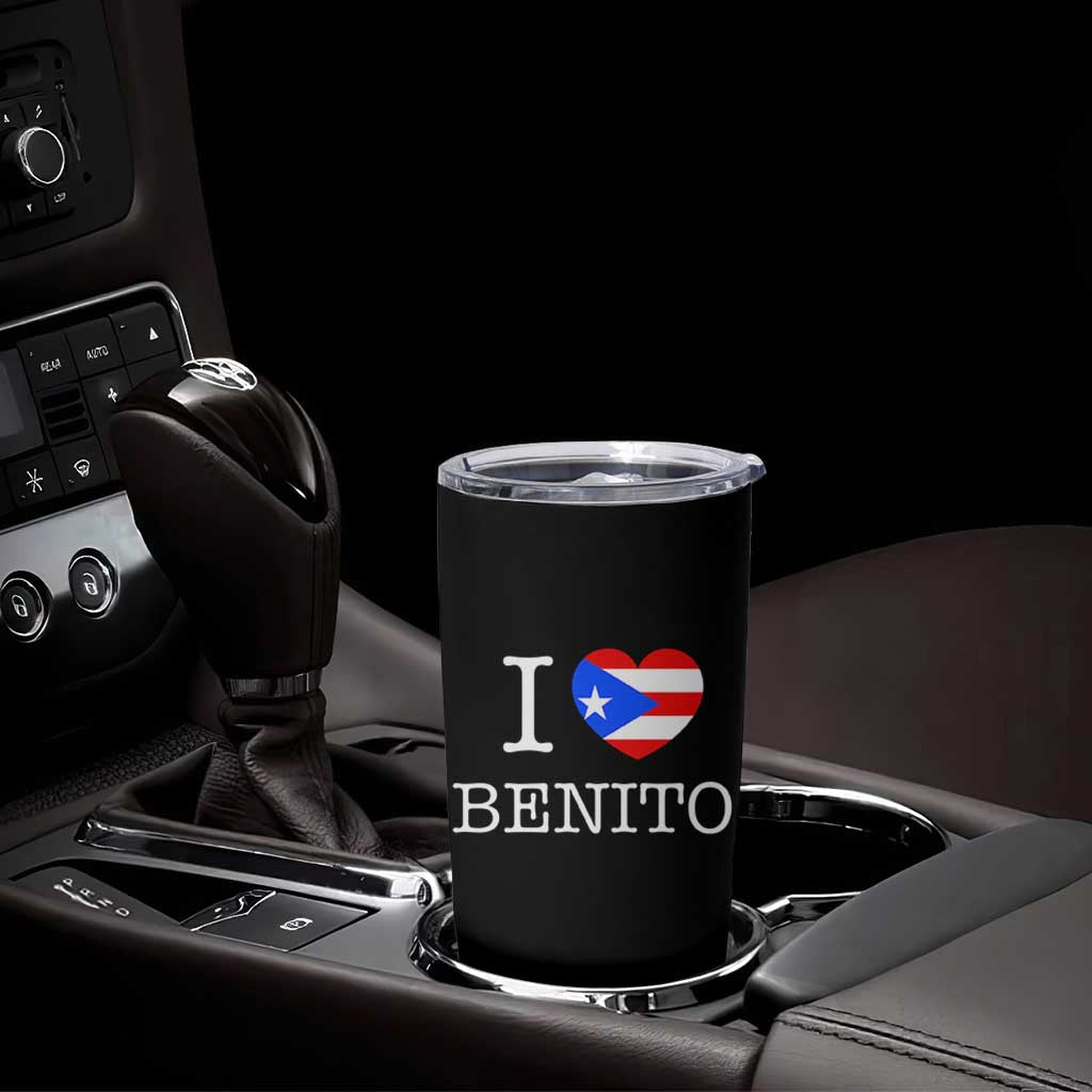 I Love Benito Puerto Rico Flag Heart Tumbler Cup Boricua Music Fan Game Day Everyday TS02 Print Your Wear