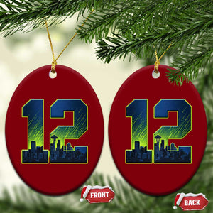 Seattle Skyline Number 12 Graphic Ceramic Ornament Pacific Northwest Emerald City Sports Fan Pride