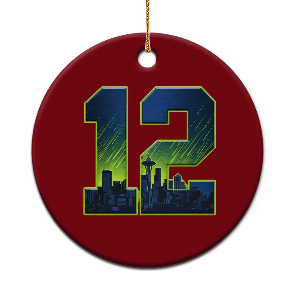 Seattle Skyline Number 12 Graphic Ceramic Ornament Pacific Northwest Emerald City Sports Fan Pride TS02 1pc Red Print Your Wear