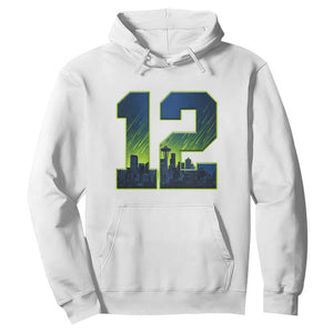 Seattle Skyline Number 12 Graphic Hoodie Pacific Northwest Emerald City Sports Fan Pride