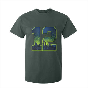 Seattle Skyline Number 12 Graphic T Shirt For Kid Pacific Northwest Emerald City Sports Fan Pride