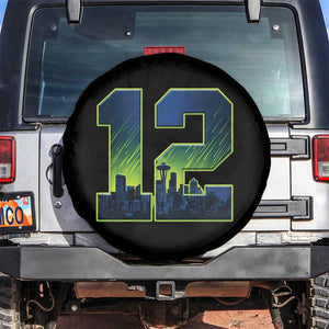 Seattle Skyline Number 12 Graphic Spare Tire Cover Pacific Northwest Emerald City Sports Fan Pride