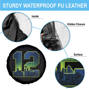 Seattle Skyline Number 12 Graphic Spare Tire Cover Pacific Northwest Emerald City Sports Fan Pride