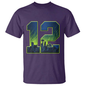 Seattle Skyline Number 12 Graphic T Shirt Pacific Northwest Emerald City Sports Fan Pride