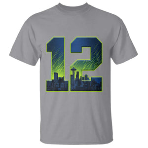 Seattle Skyline Number 12 Graphic T Shirt Pacific Northwest Emerald City Sports Fan Pride
