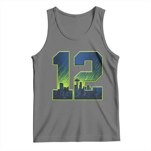 Seattle Skyline Number 12 Graphic Tank Top Pacific Northwest Emerald City Sports Fan Pride