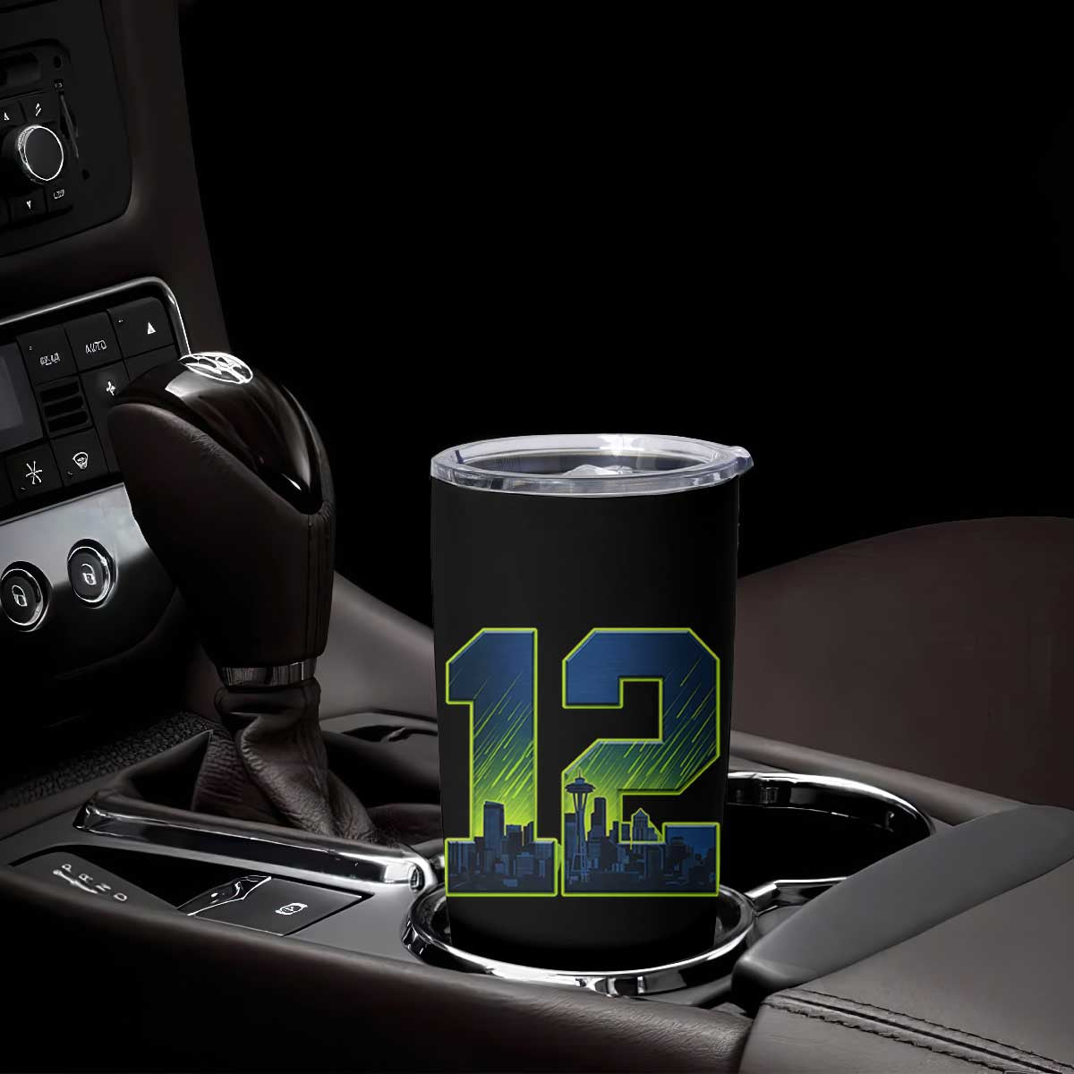 Seattle Skyline Number 12 Graphic Tumbler Cup Pacific Northwest Emerald City Sports Fan Pride