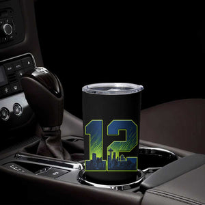 Seattle Skyline Number 12 Graphic Tumbler Cup Pacific Northwest Emerald City Sports Fan Pride