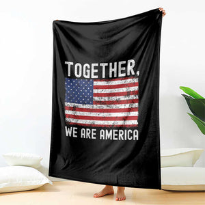 Together We Are America Vintage Football Throw Blanket Classic Patriotic Sports Bunny Inspirational Quote TS02 Print Your Wear