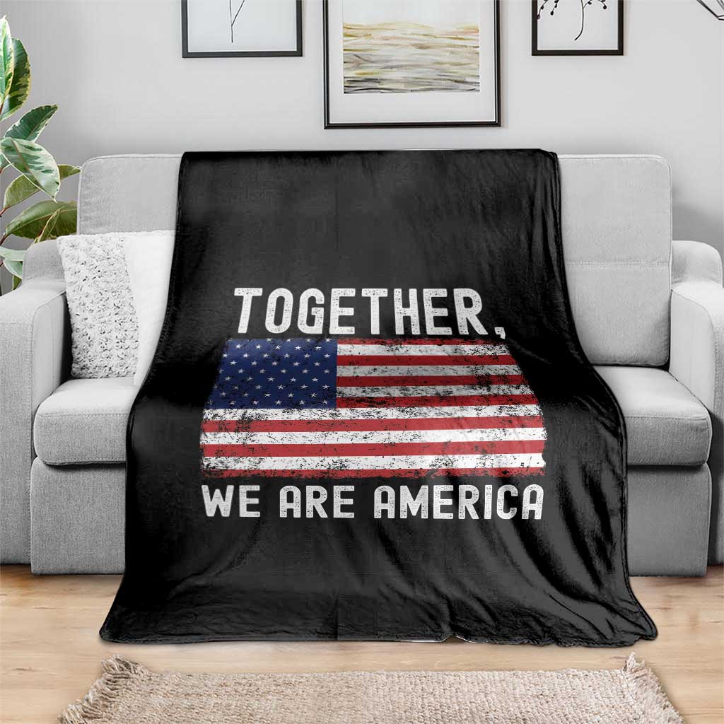 Together We Are America Vintage Football Throw Blanket Classic Patriotic Sports Bunny Inspirational Quote TS02 Print Your Wear