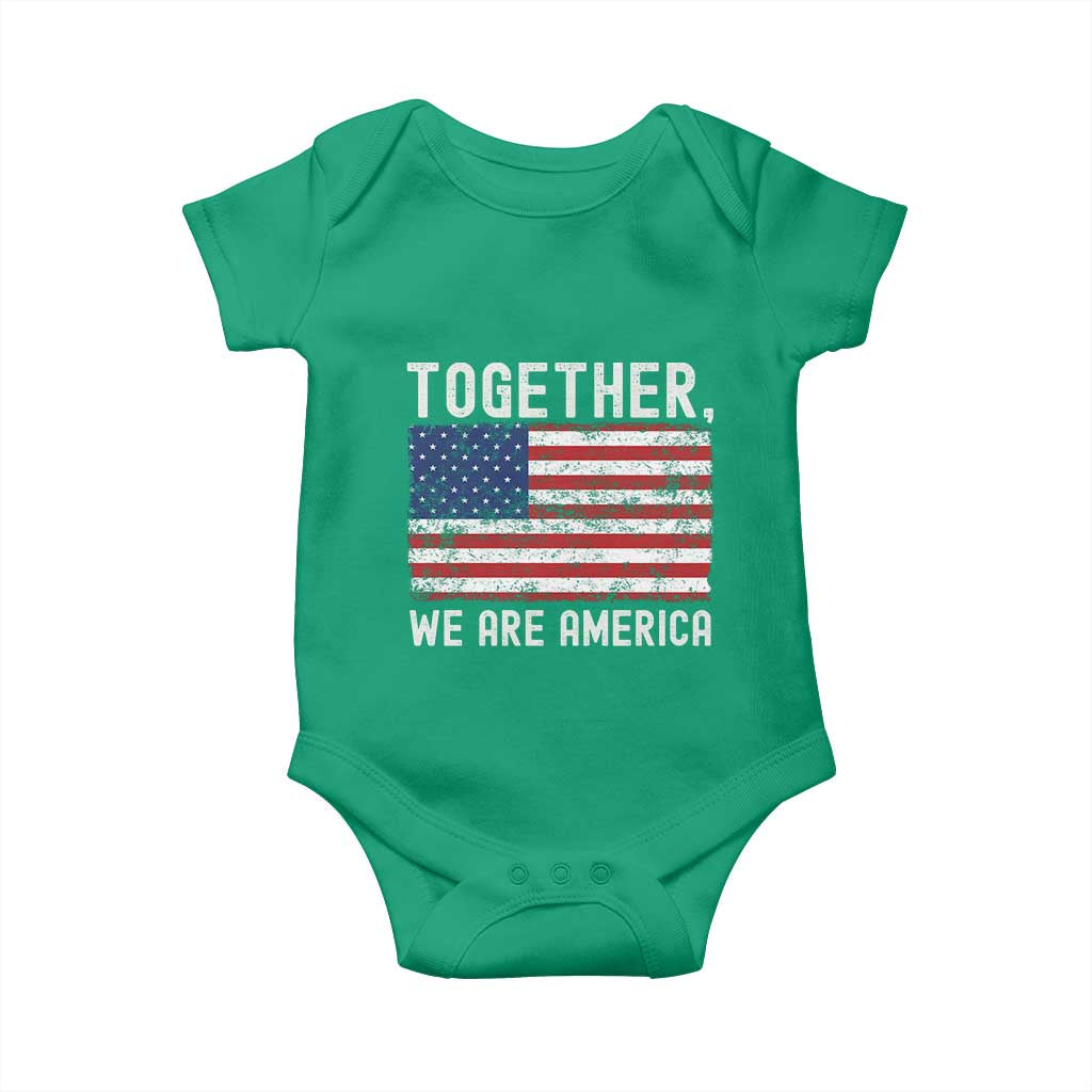 Together We Are America Vintage Football Baby Onesie Classic Patriotic Sports Bunny Inspirational Quote TS02 Irish Green Print Your Wear
