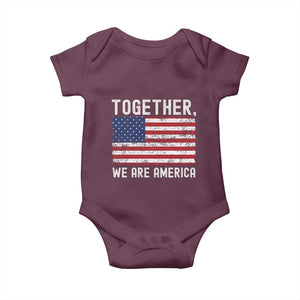 Together We Are America Vintage Football Baby Onesie Classic Patriotic Sports Bunny Inspirational Quote TS02 Maroon Print Your Wear
