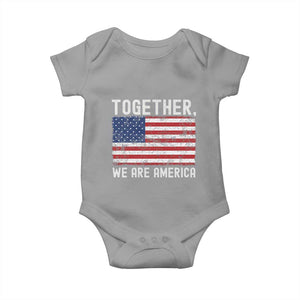 Together We Are America Vintage Football Baby Onesie Classic Patriotic Sports Bunny Inspirational Quote TS02 Sport Gray Print Your Wear