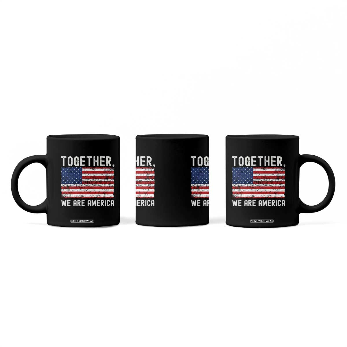 Together We Are America Vintage Football Coffee Mug Classic Patriotic Sports Bunny Inspirational Quote TS02 Print Your Wear