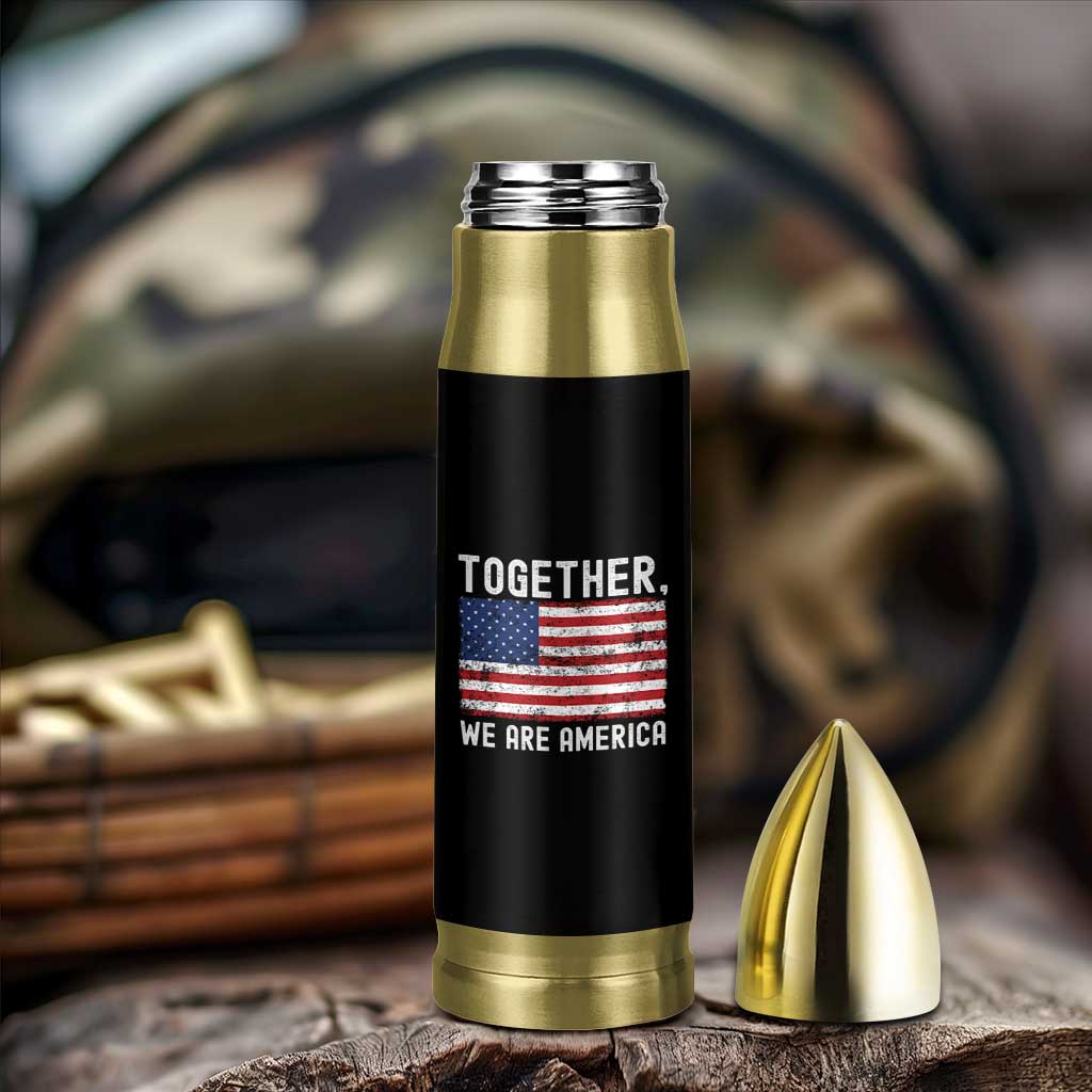 Together We Are America Vintage Football Bullet Tumbler Classic Patriotic Sports Bunny Inspirational Quote TS02 Print Your Wear