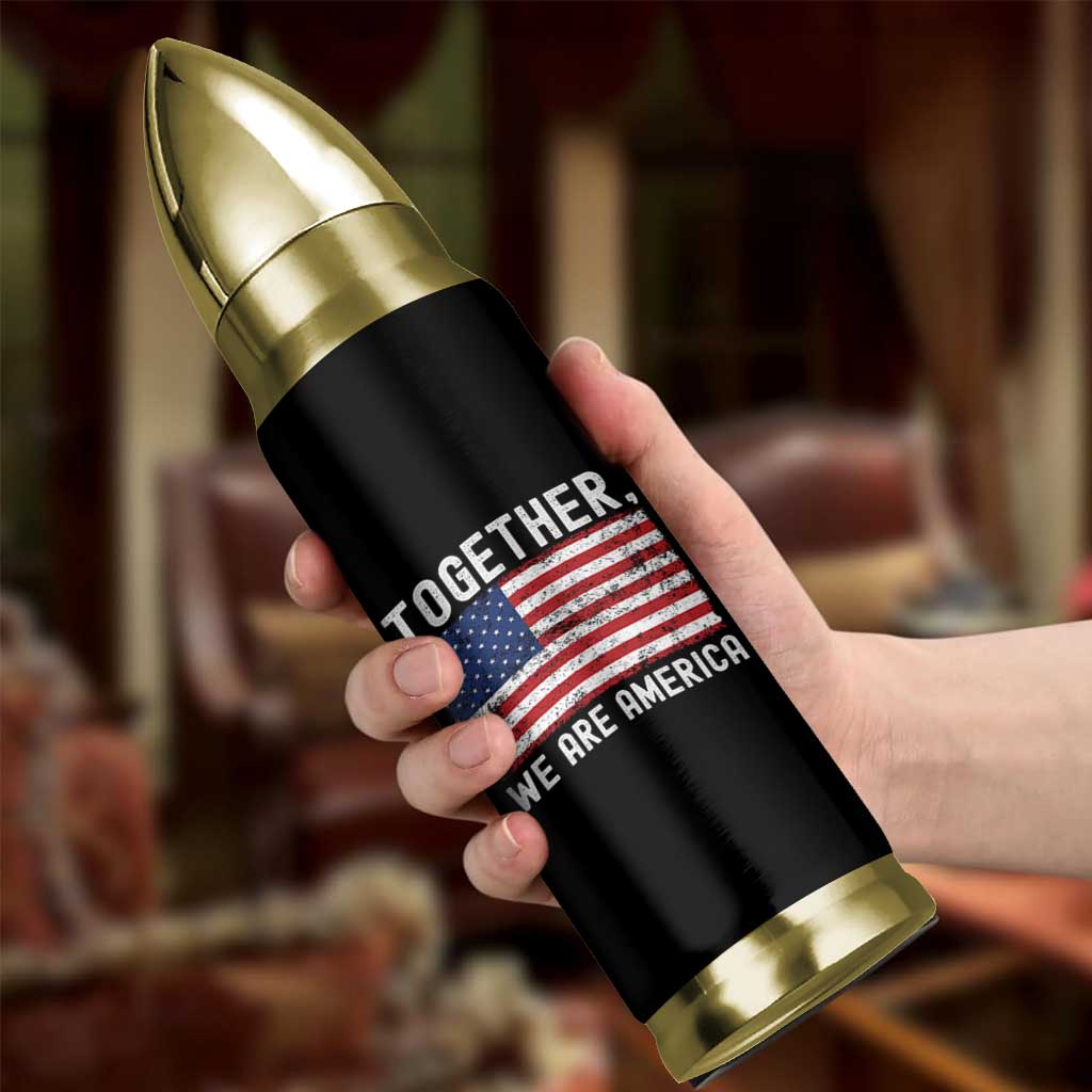 Together We Are America Vintage Football Bullet Tumbler Classic Patriotic Sports Bunny Inspirational Quote TS02 Print Your Wear