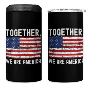 Together We Are America Vintage Football 4 in 1 Can Cooler Tumbler Classic Patriotic Sports Bunny Inspirational Quote TS02 One Size: 16 oz Black Print Your Wear