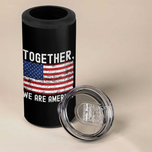 Together We Are America Vintage Football 4 in 1 Can Cooler Tumbler Classic Patriotic Sports Bunny Inspirational Quote TS02 Print Your Wear