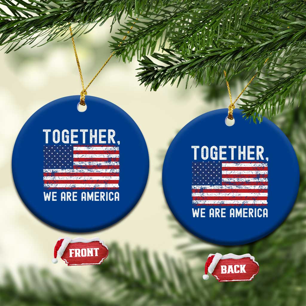 Together We Are America Vintage Football Ceramic Ornament Classic Patriotic Sports Bunny Inspirational Quote TS02 1pc Blue Print Your Wear