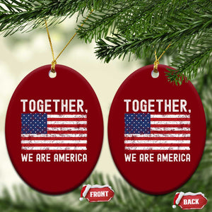 Together We Are America Vintage Football Ceramic Ornament Classic Patriotic Sports Bunny Inspirational Quote TS02 Print Your Wear