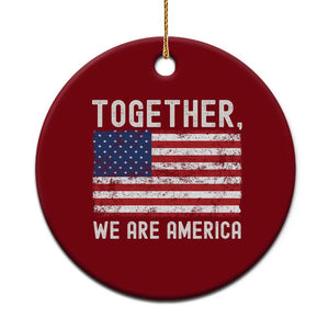 Together We Are America Vintage Football Ceramic Ornament Classic Patriotic Sports Bunny Inspirational Quote TS02 1pc Red Print Your Wear