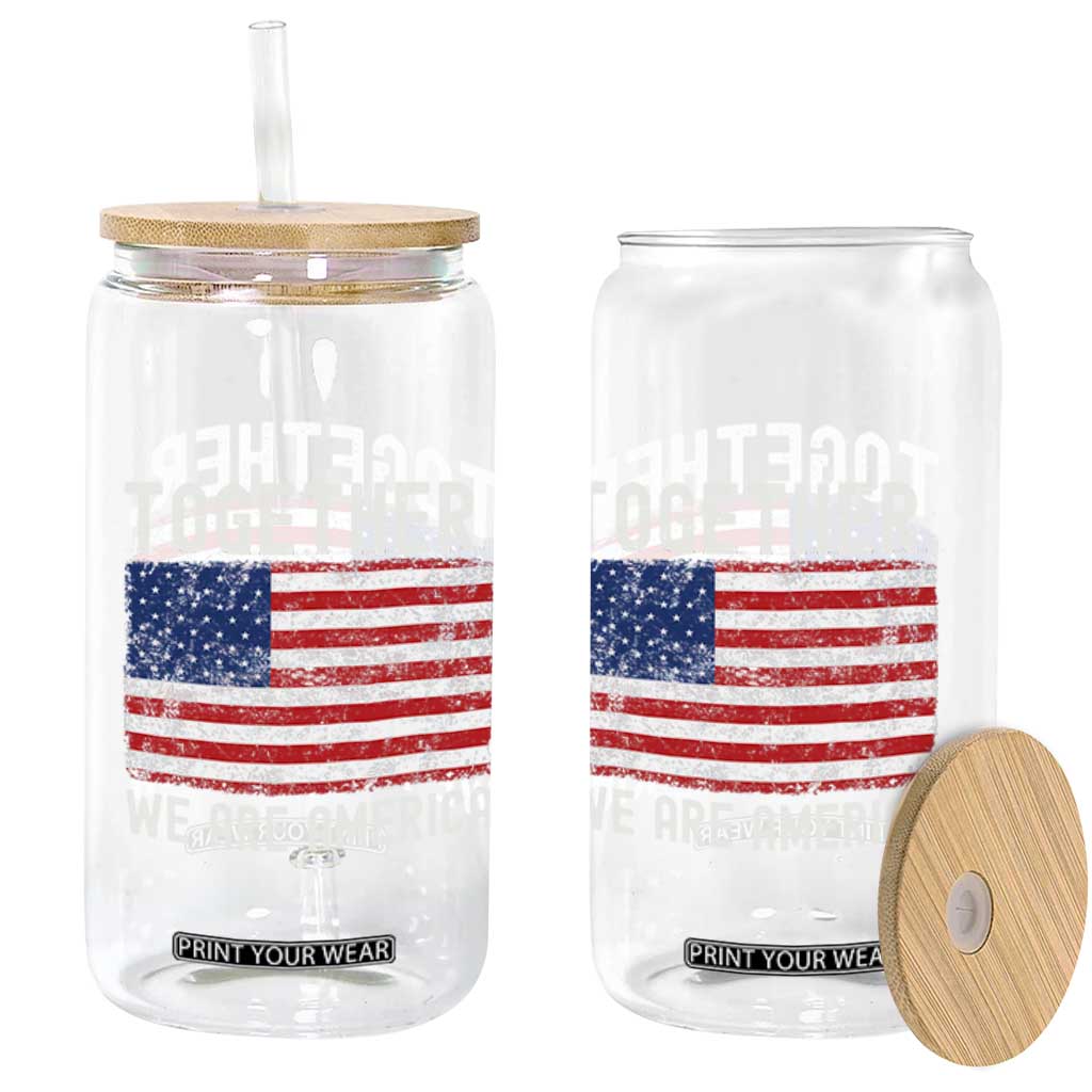Together We Are America Vintage Football Glass Can Classic Patriotic Sports Bunny Inspirational Quote TS02 Print Your Wear