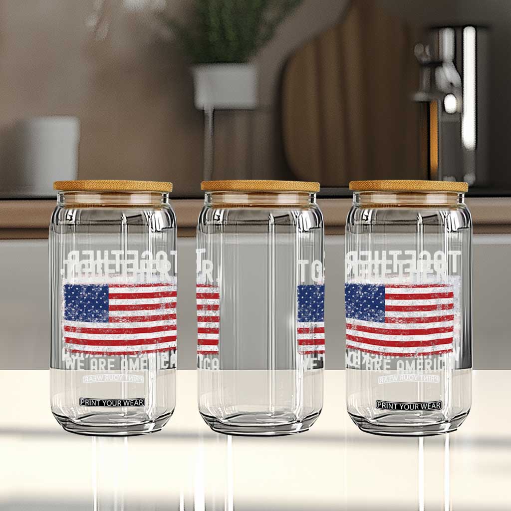 Together We Are America Vintage Football Glass Can Classic Patriotic Sports Bunny Inspirational Quote TS02 Print Your Wear