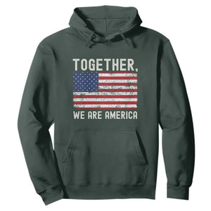 Together We Are America Vintage Football Hoodie Classic Patriotic Sports Bunny Inspirational Quote TS02 Dark Forest Green Print Your Wear