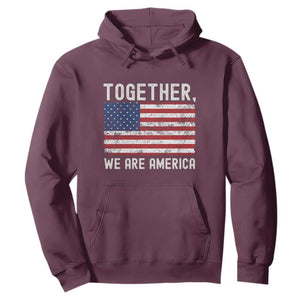 Together We Are America Vintage Football Hoodie Classic Patriotic Sports Bunny Inspirational Quote TS02 Maroon Print Your Wear