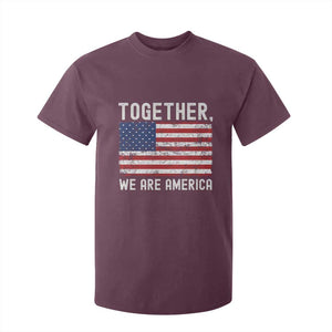 Together We Are America Vintage Football T Shirt For Kid Classic Patriotic Sports Bunny Inspirational Quote TS02 Maroon Print Your Wear